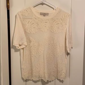 Loft Short Sleeve Shirt w/ see thru front